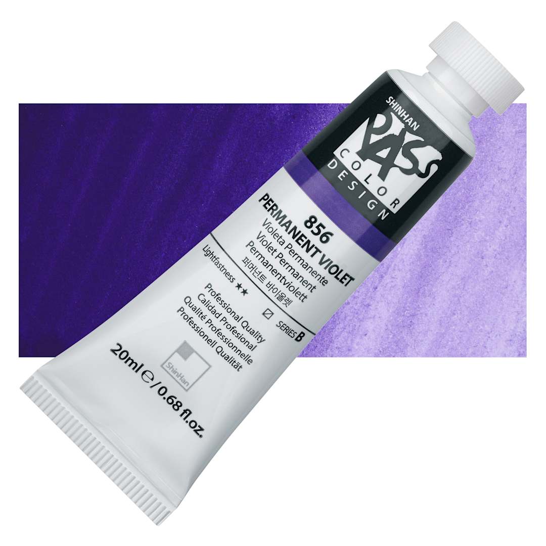 Open in modal - ShinHan Pass Colors Opaque Watercolor Tube - Permanent Violet, 20 ml tube and swatch