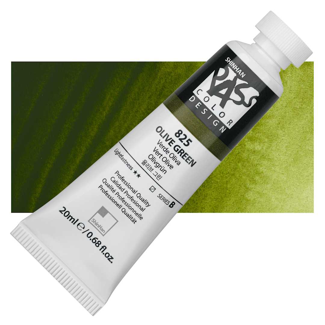 Open in modal - ShinHan Pass Colors Opaque Watercolor Tube - Olive Green, 20 ml tube and swatch