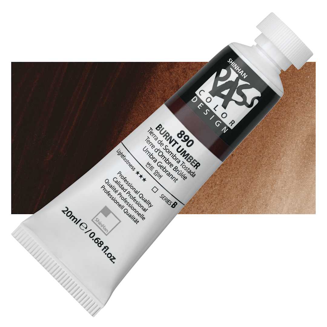 Open in modal - ShinHan Pass Colors Opaque Watercolor Tube - Burnt Umber, 20 ml tube and swatch