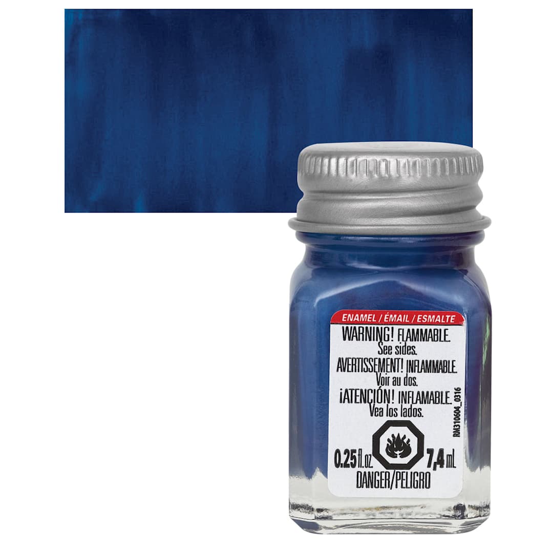 Open in modal - Testors Enamel Paint - Dark Blue, 1/4 oz bottle and swatch