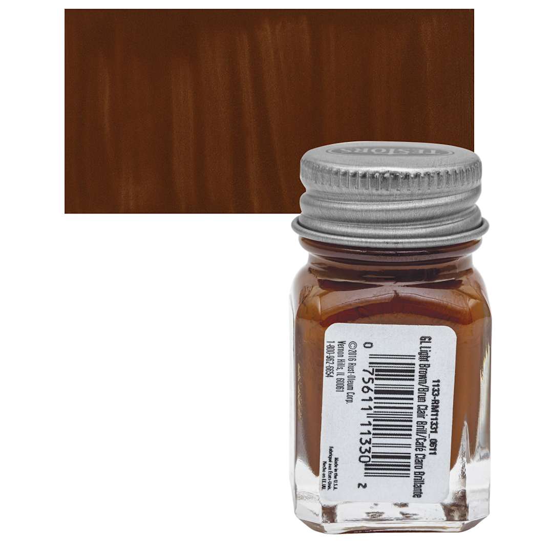 Open in modal - Testors Enamel Paint - Light Brown, 1/4 oz bottle and swatch