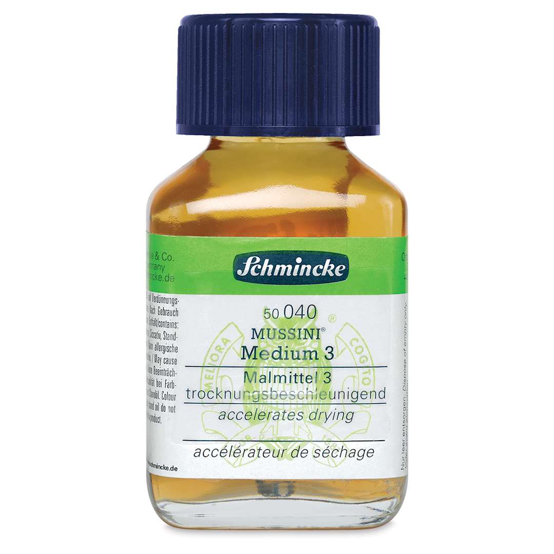 Open in modal - Schmincke Mussini Oil Mediums - Front view of 60 ml Medium 3 bottle