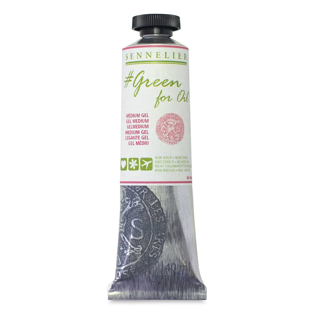 Open in modal - Sennelier Green for Oil Mediums - 40 ml Tube of Gel Medium upright

