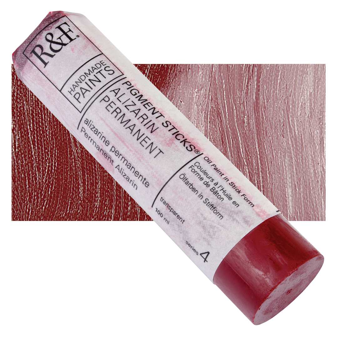 Open in modal - R&F Pigment Stick - Alizarin Permanent, 100 ml Stick and swatch