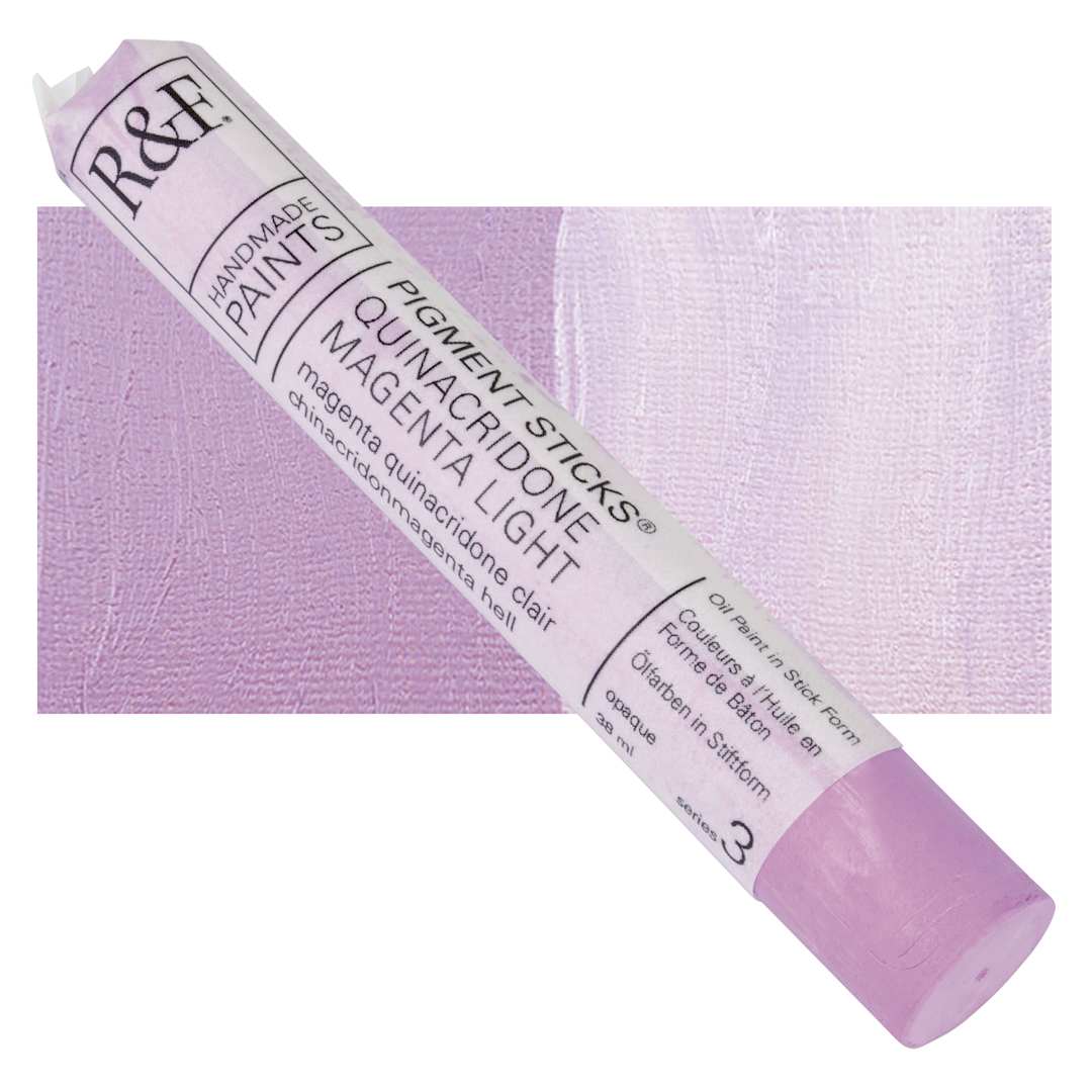 Open in modal - R&F Pigment Stick - Quinacridone Magenta Light, 38 ml Stick and swatch