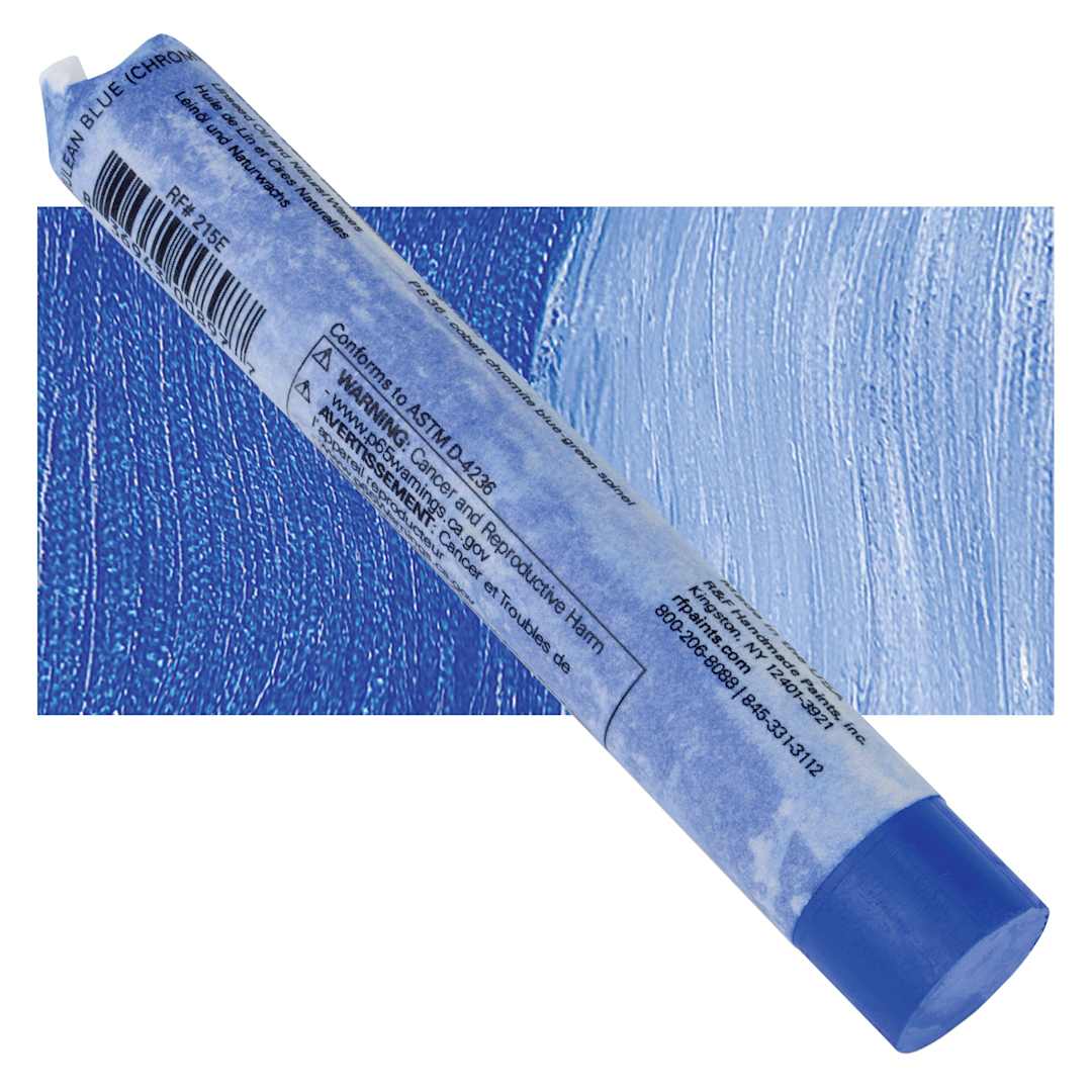 Open in modal - R&F Pigment Stick - Cerulean Blue (Chromium), 38 ml Stick and swatch