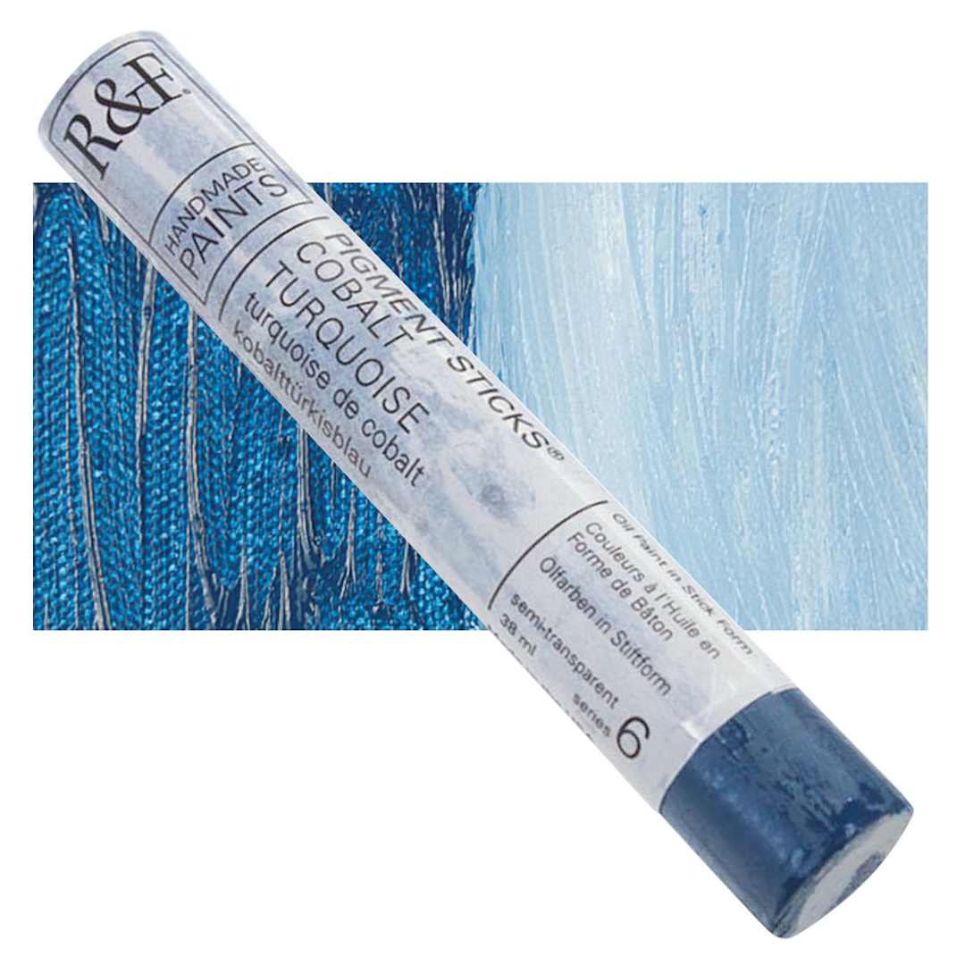 Open in modal - R&F Pigment Stick - Cobalt Turquoise, 38 ml stick and swatch
