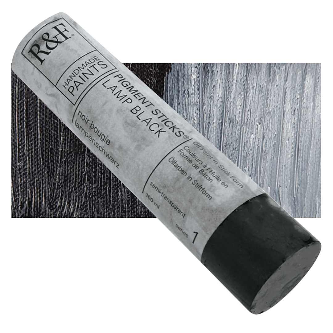 Open in modal - R&F Pigment Stick - Lamp Black, 100 ml stick and swatch