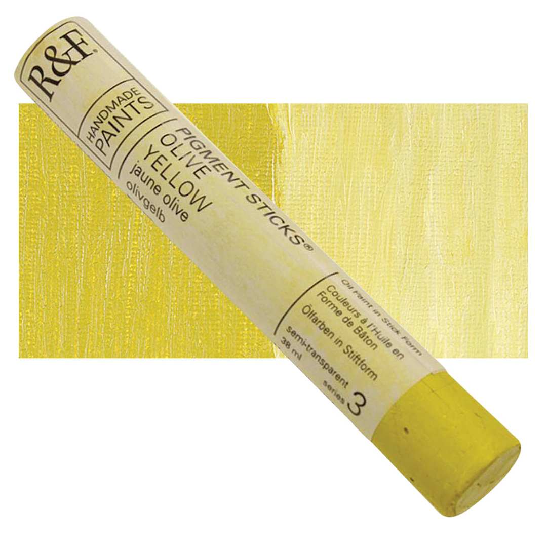 Open in modal - R&F Pigment Stick - Olive Yellow, 38 ml stick and swatch