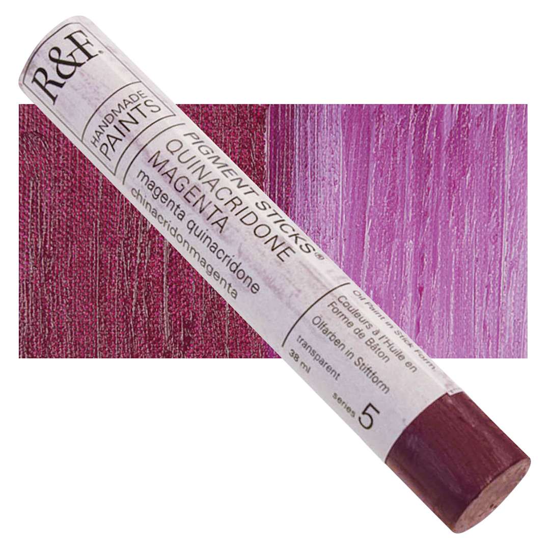 Open in modal - R&F Pigment Stick - Quinacridone Magenta, 38 ml stick and swatch