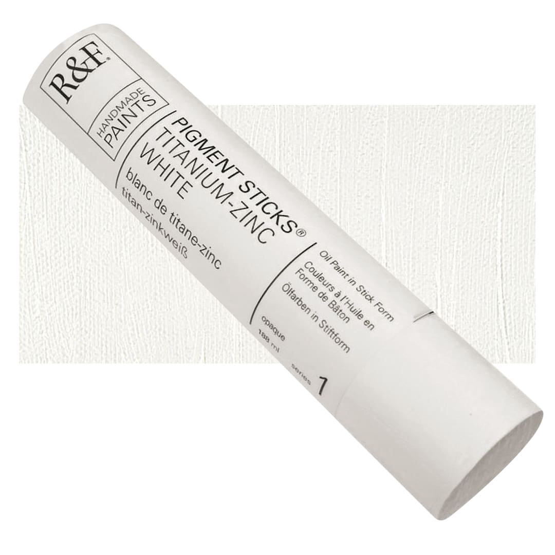 Open in modal - R&F Pigment Stick - Titanium Zinc White, 188 ml stick and swatch