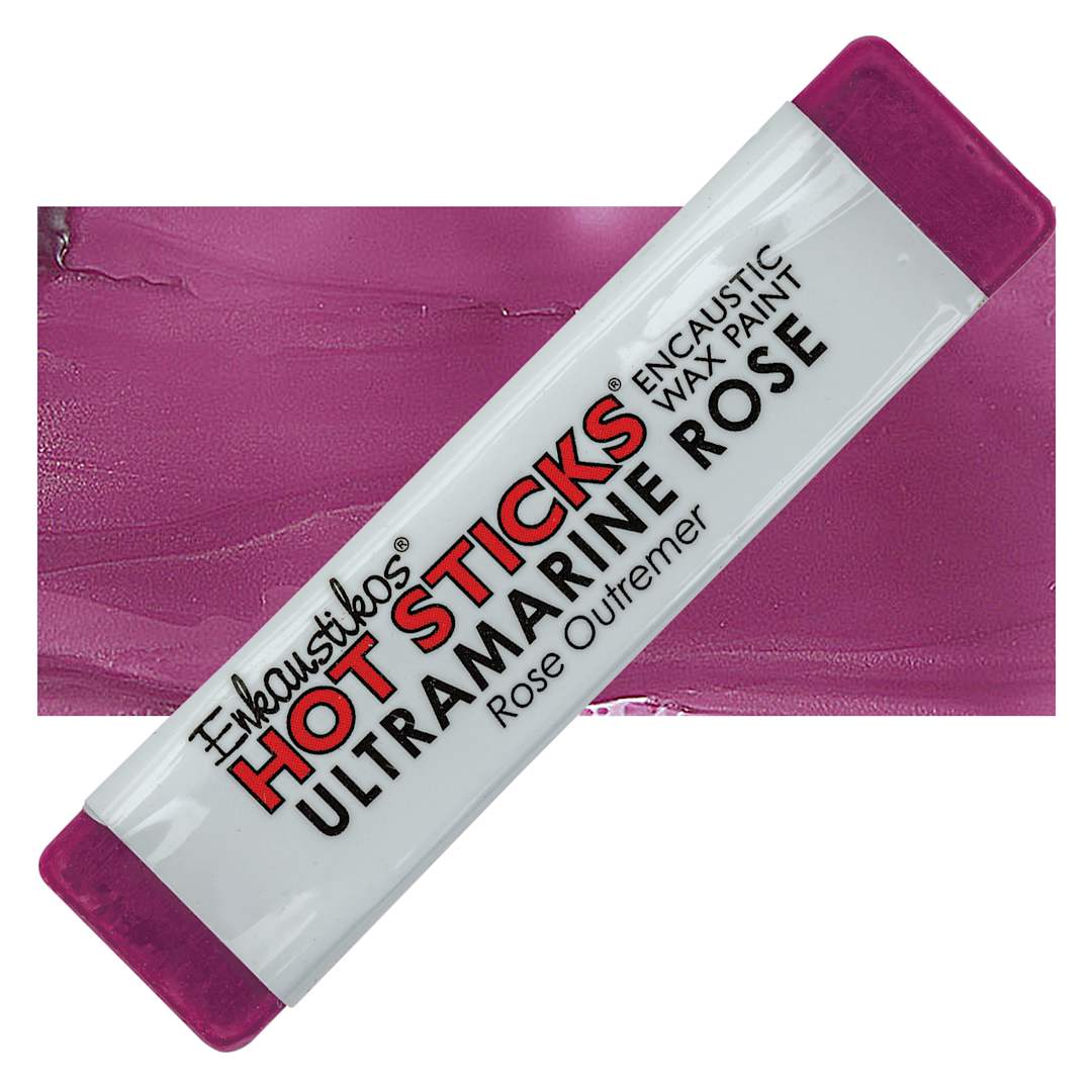 Open in modal - Enkaustikos Hot Sticks Encaustic Wax Paint - Ultramarine Rose, 13 ml stick and swatch