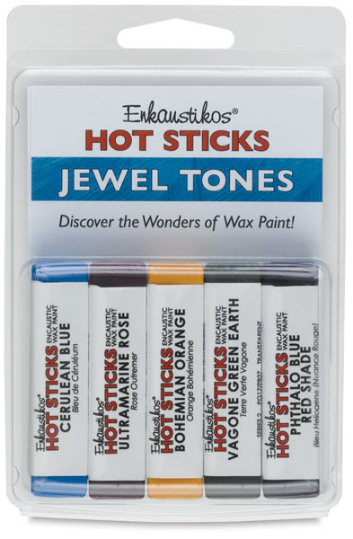 Open in modal - Enkaustikos Hot Sticks Encaustic Paints - Set of 5, Jewel Tone Colors, 13 ml sticks