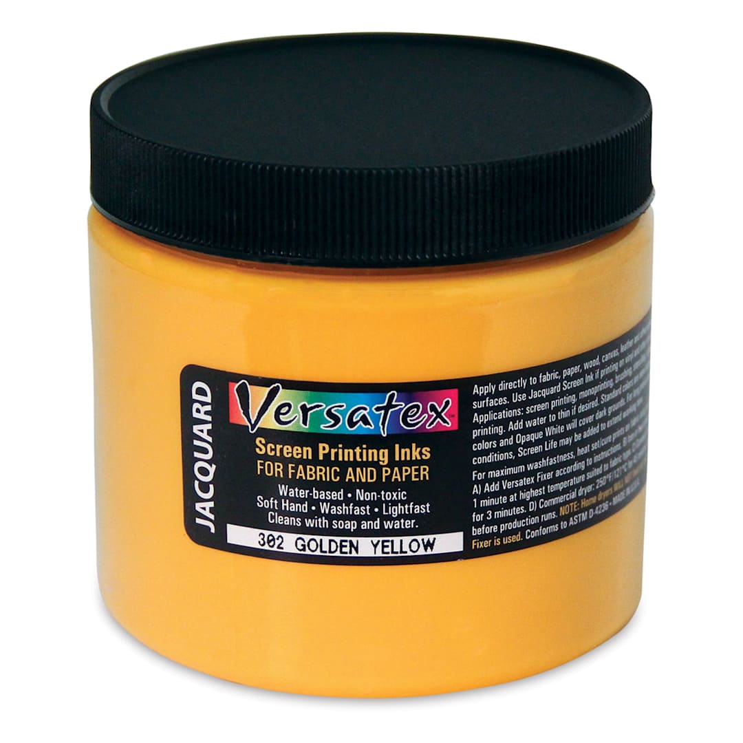 Open in modal - Jacquard Versatex Screen Printing Ink - Golden Yellow, 16 oz jar