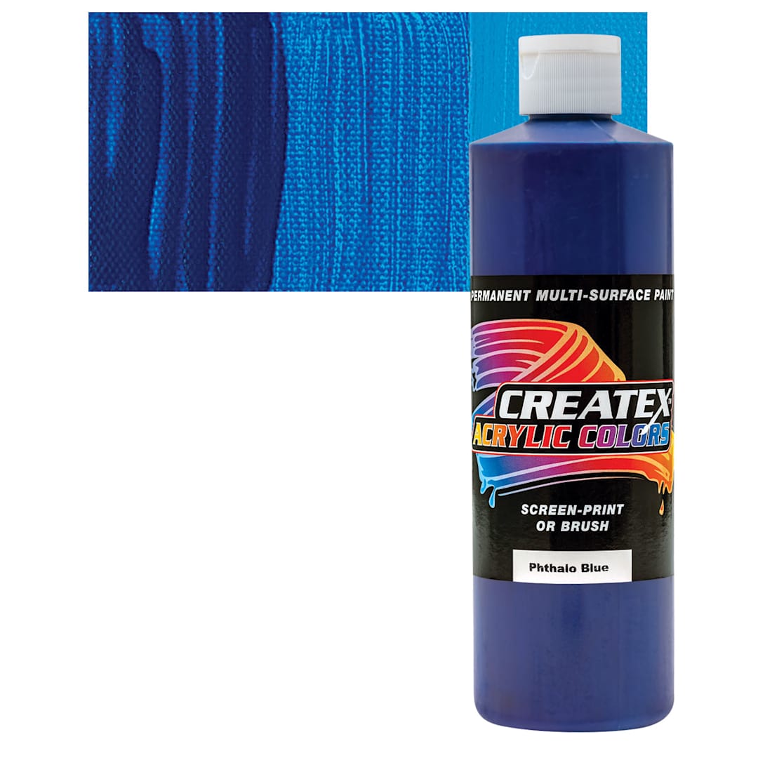 Open in modal - Createx Acrylic - Phthalo Blue (Green Shade), Pint and swatch