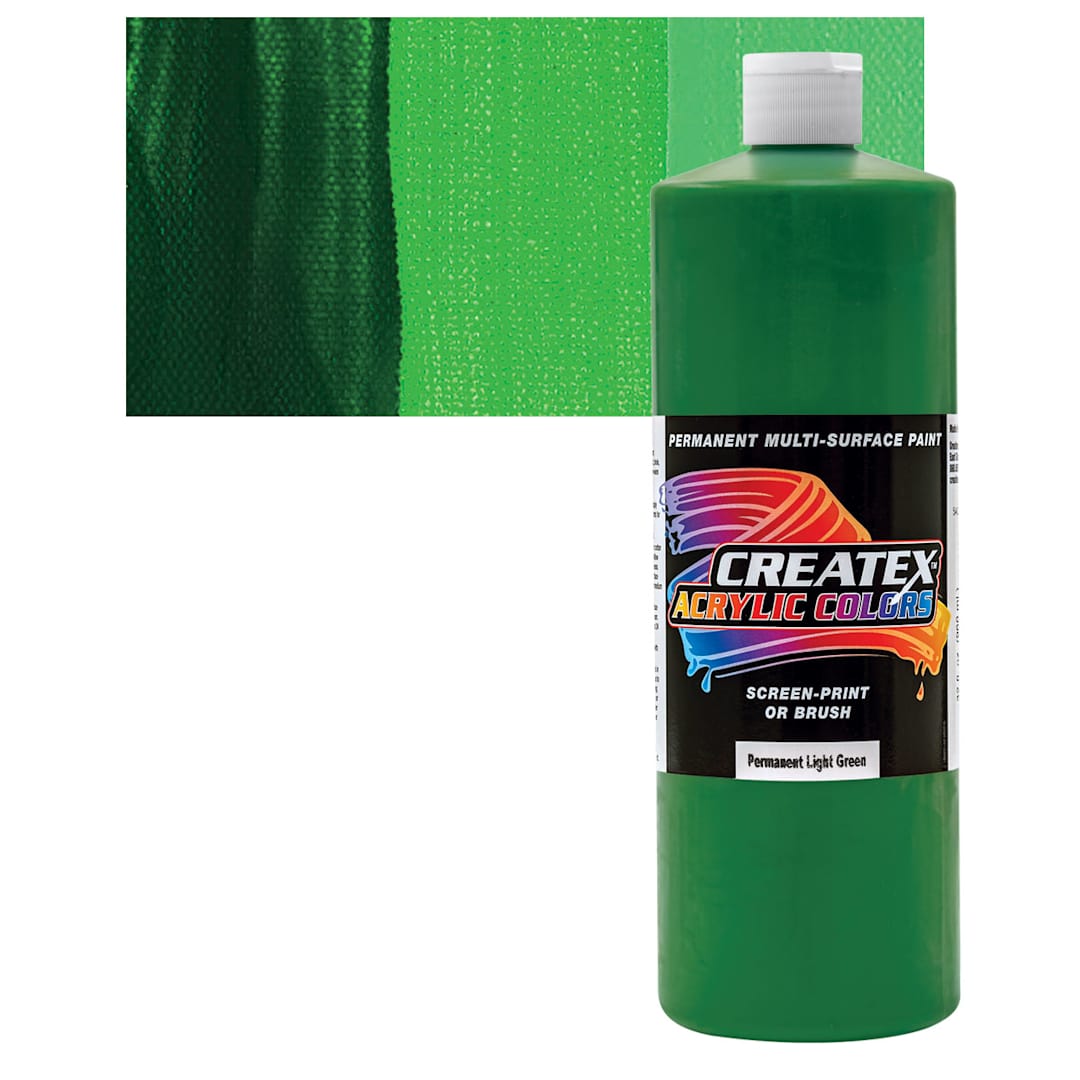 Open in modal - Createx Acrylic - Permanent Light Green, Quart and swatch