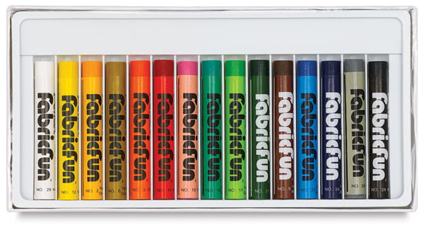 Open in modal - Pentel Fabric Fun Fabric Pastels, Set of 15, opened box. 