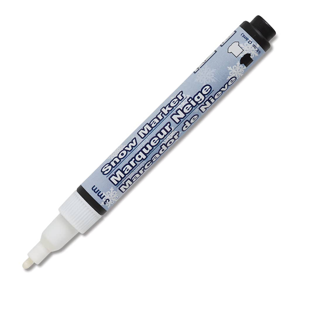 Open in modal - Marvy Uchida Snow Marker - Angled view of uncapped Marker
