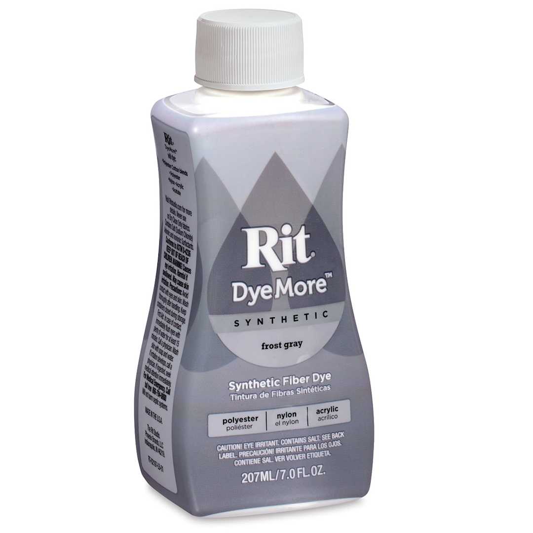 Open in modal - Rit DyeMore Synthetic Fiber Dye - Frost Grey, 7 oz, front of the bottle