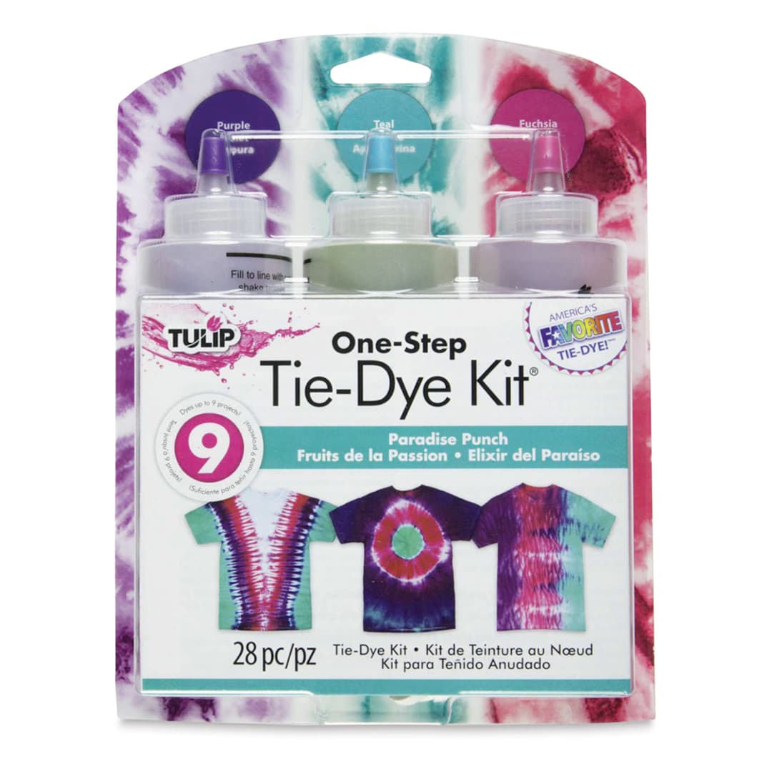 Open in modal - Tulip One-Step Tie-Dye Kit - Paradise Punch, Kit of 3 Colors, front of the packaging