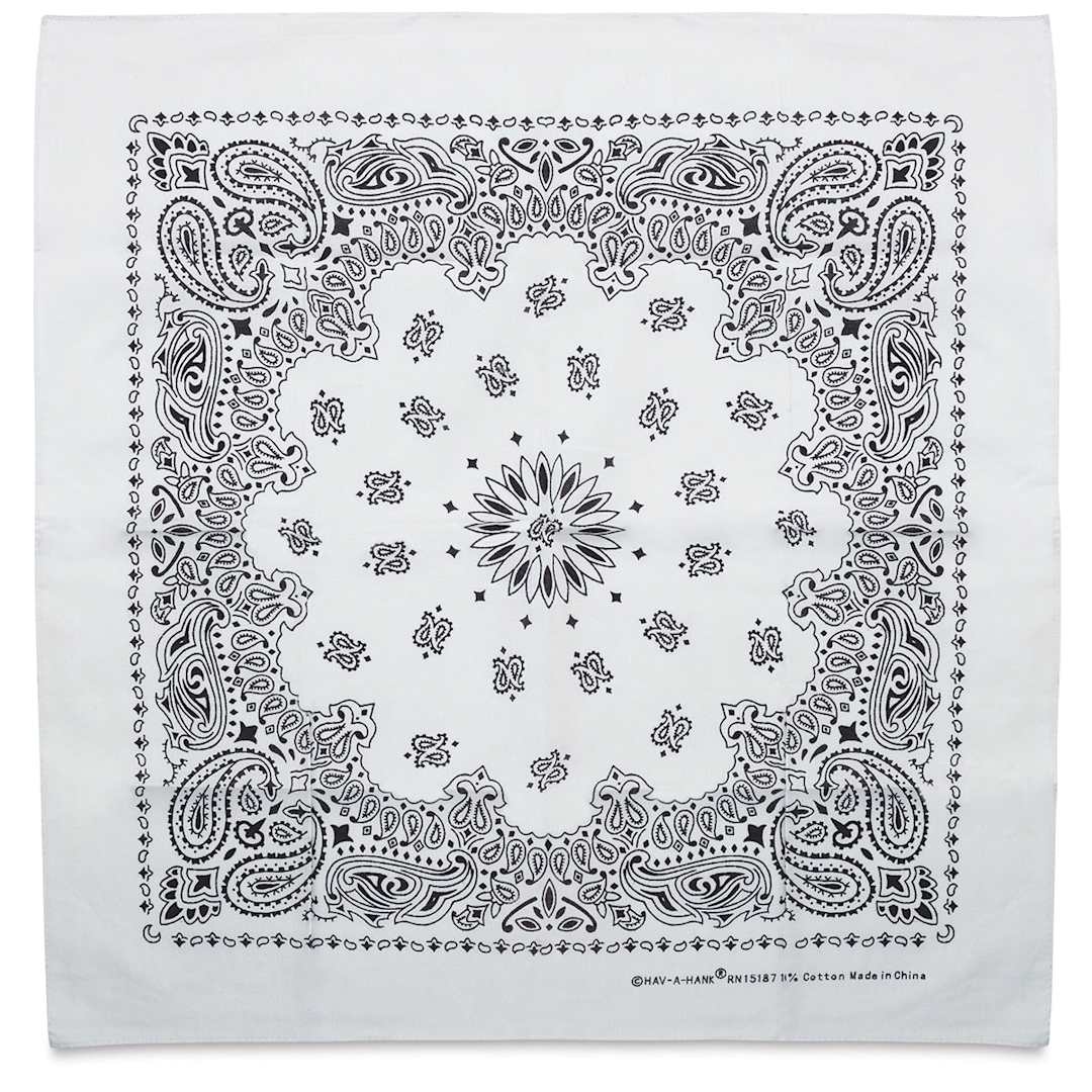 Open in modal - Carolina Paisley Bandana - White