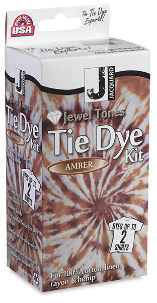 Open in modal - Jacquard Jewel Tones Tie Dye Kits - Angled view of Amber Dye package
