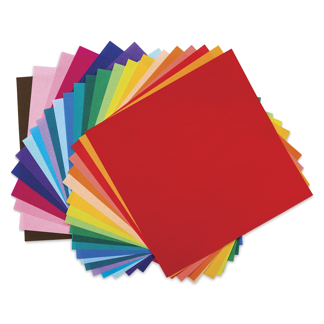 Open in modal - Aitoh 100 Color Origami Squares - Package of 100, 5-7/8" Squares, out of packaging