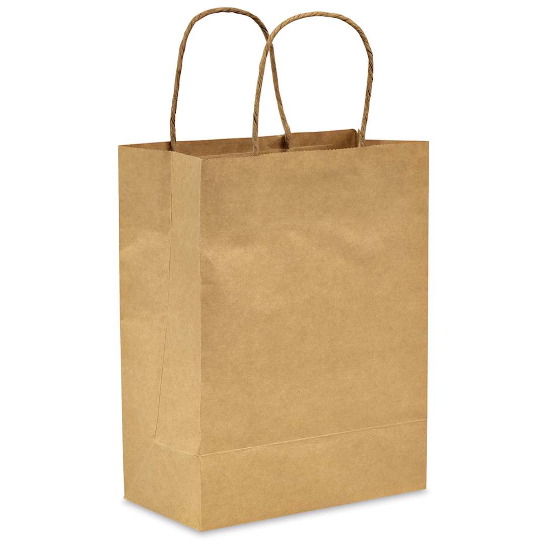 Open in modal - Darice Kraft Paper Bags with Handles - Small, Pkg of 13