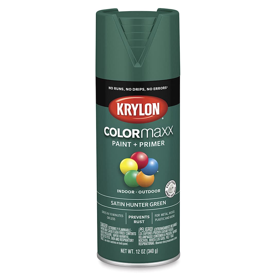 Open in modal - Krylon Colormaxx Spray Paint - Hunter Green, Satin, 12 oz