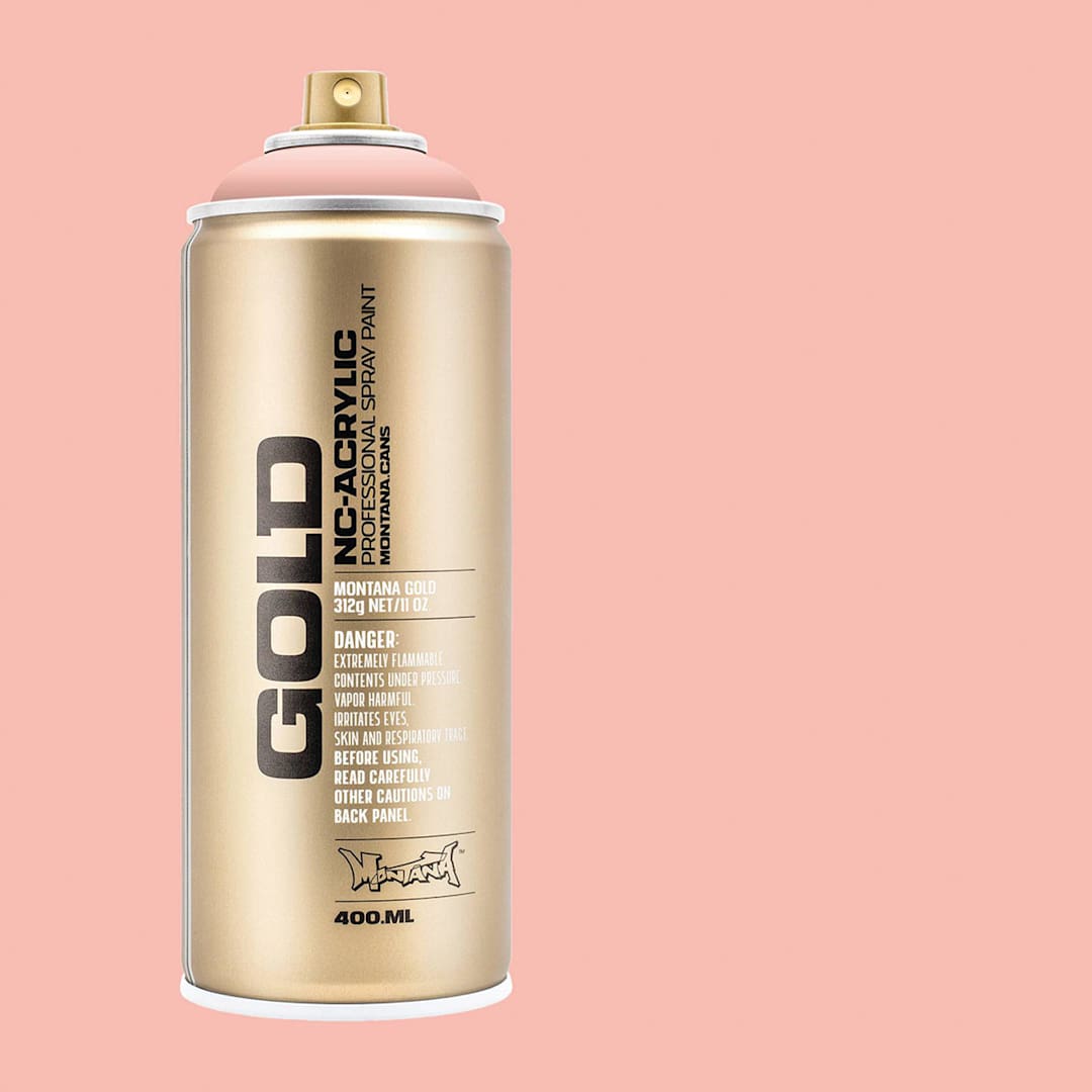 Open in modal - Montana Gold Acrylic Professional Spray Paint - Shrimp Pastel, 400 ml (Spray can with color swatch)