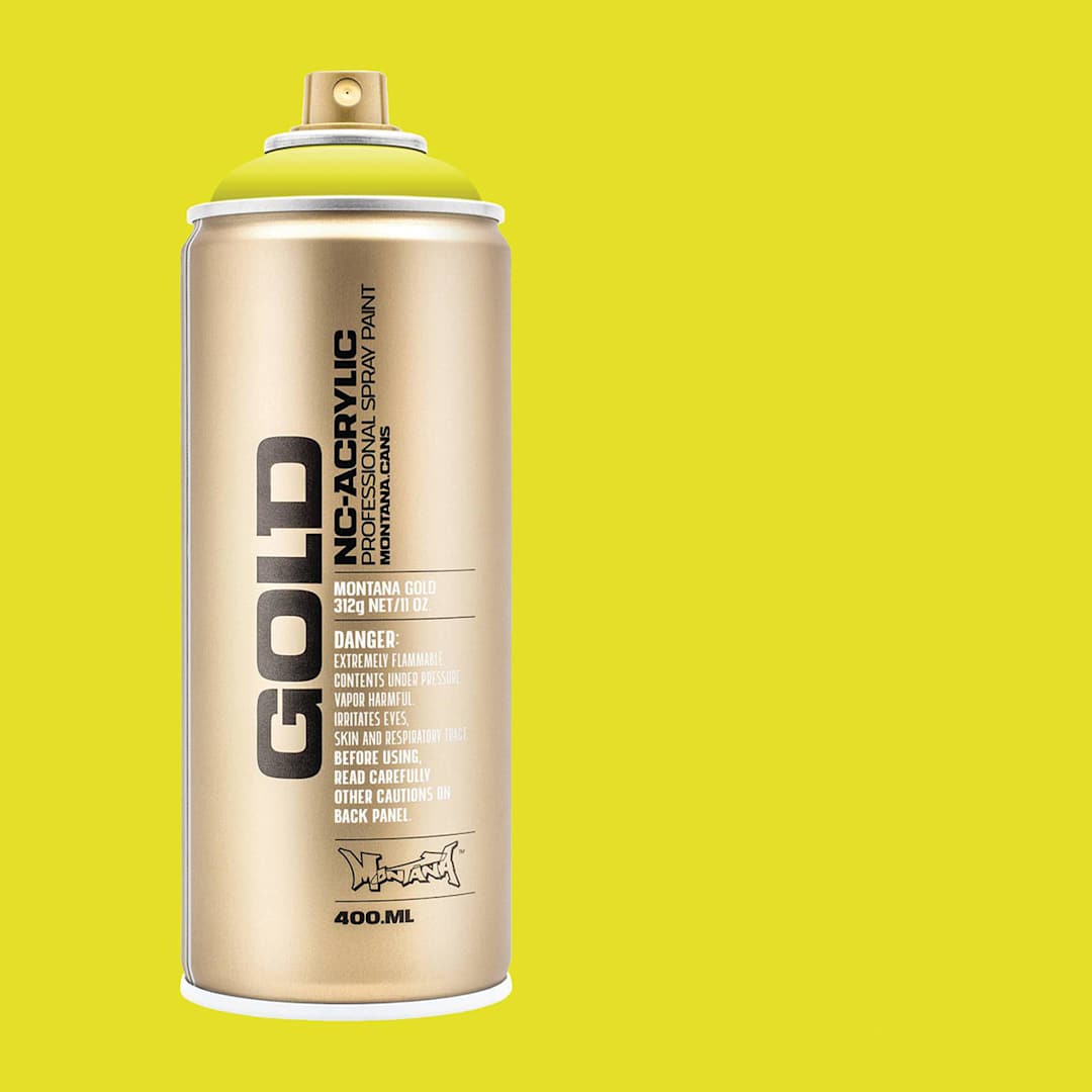 Open in modal - Montana Gold Acrylic Professional Spray Paint - Poison Light, 400 ml (Spray can with color swatch)