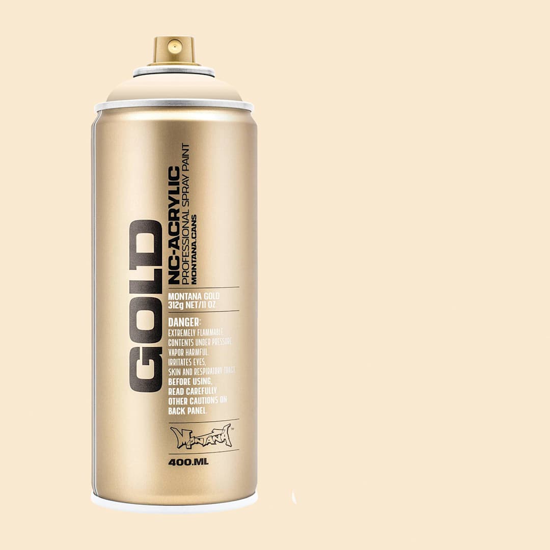 Open in modal - Montana Gold Acrylic Professional Spray Paint - White Orange, 400 ml (Spray can with color swatch)