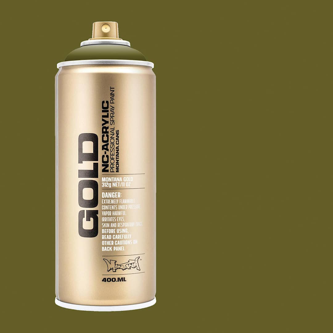 Open in modal - Montana Gold Acrylic Professional Spray Paint - Reed, 400 ml (Spray can with color swatch)
