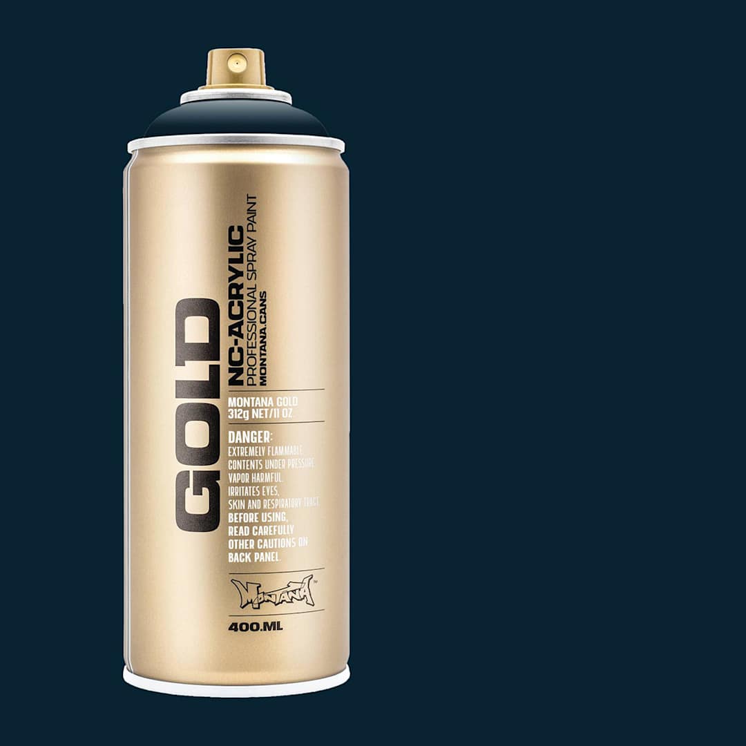 Open in modal - Montana Gold Acrylic Professional Spray Paint - Navy, 400 ml (Spray can with color swatch)