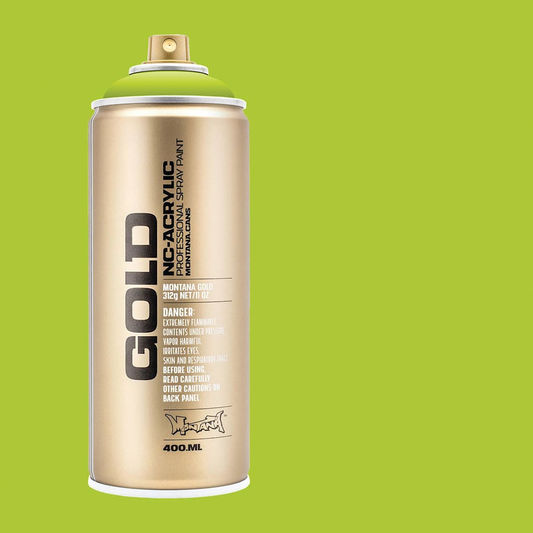 Open in modal - Montana Gold Acrylic Professional Spray Paint - Lime, 400 ml (Spray can with color swatch)