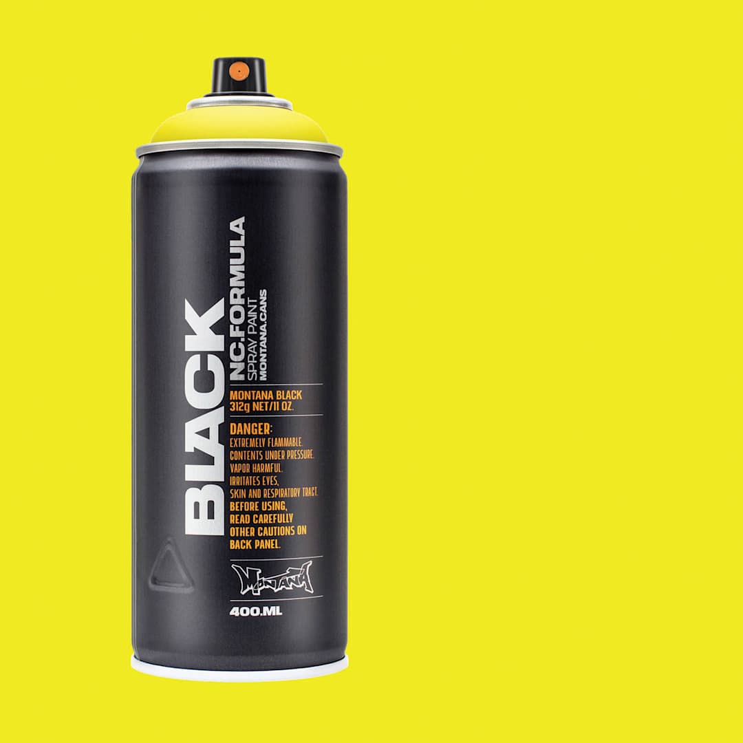 Open in modal - Montana Black Spray Paint - True Yellow, 400 ml can with swatch