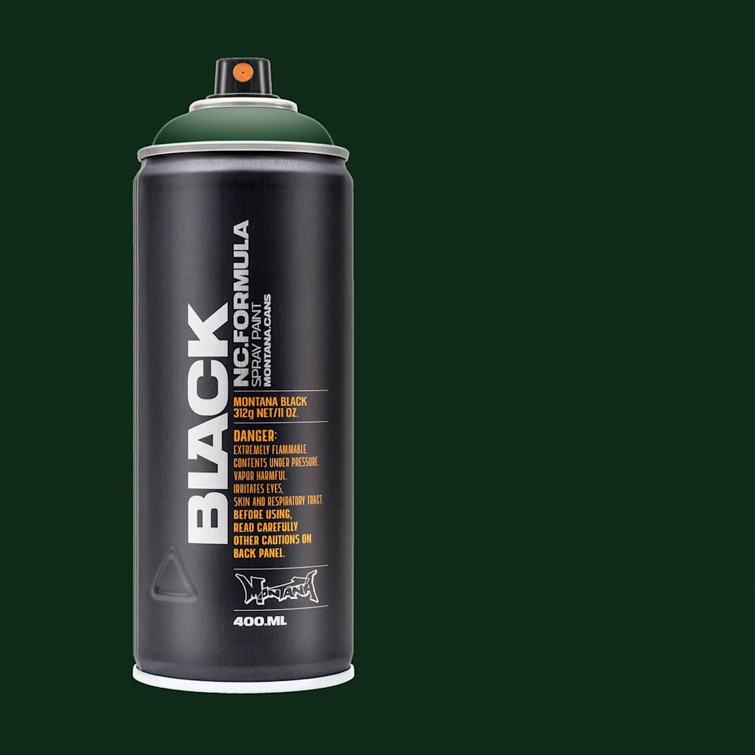 Open in modal - Montana Black Spray Paint - TAG-Green, 400 ml can with swatch