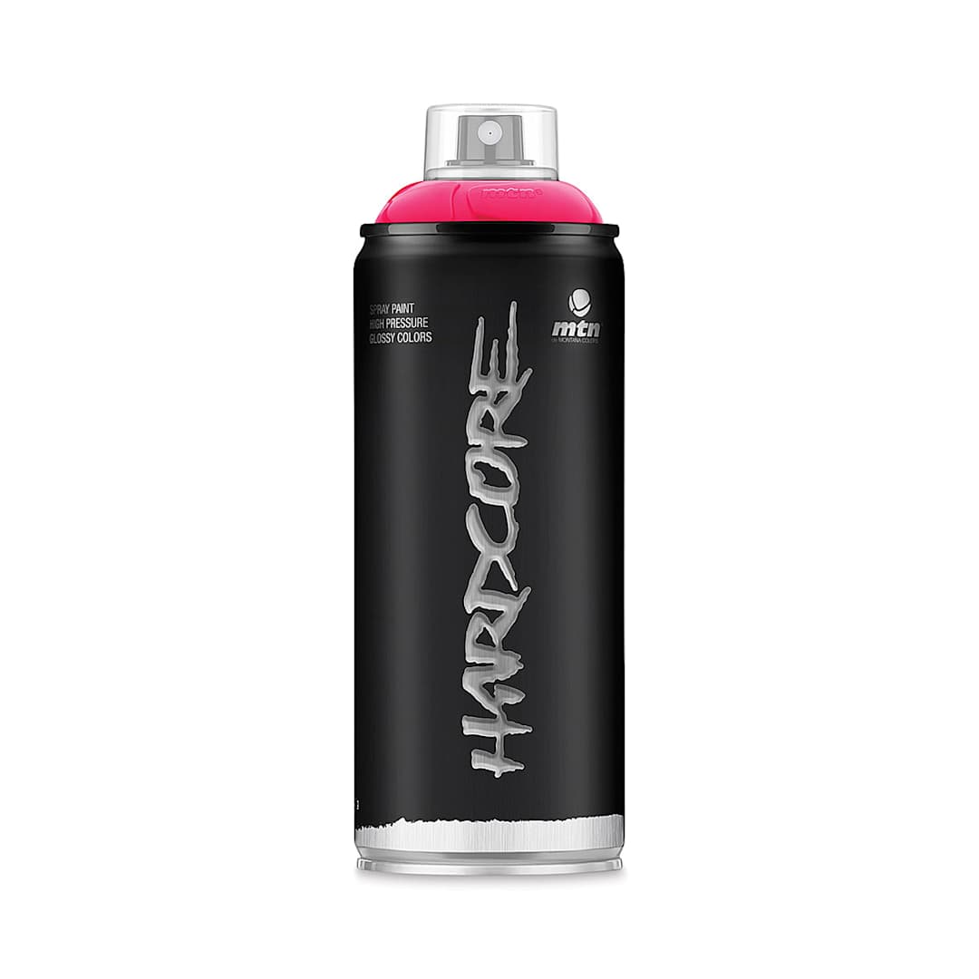 Open in modal - MTN Hardcore 2 Spray Paint - Spray Can of Akari Red shown uncapped
