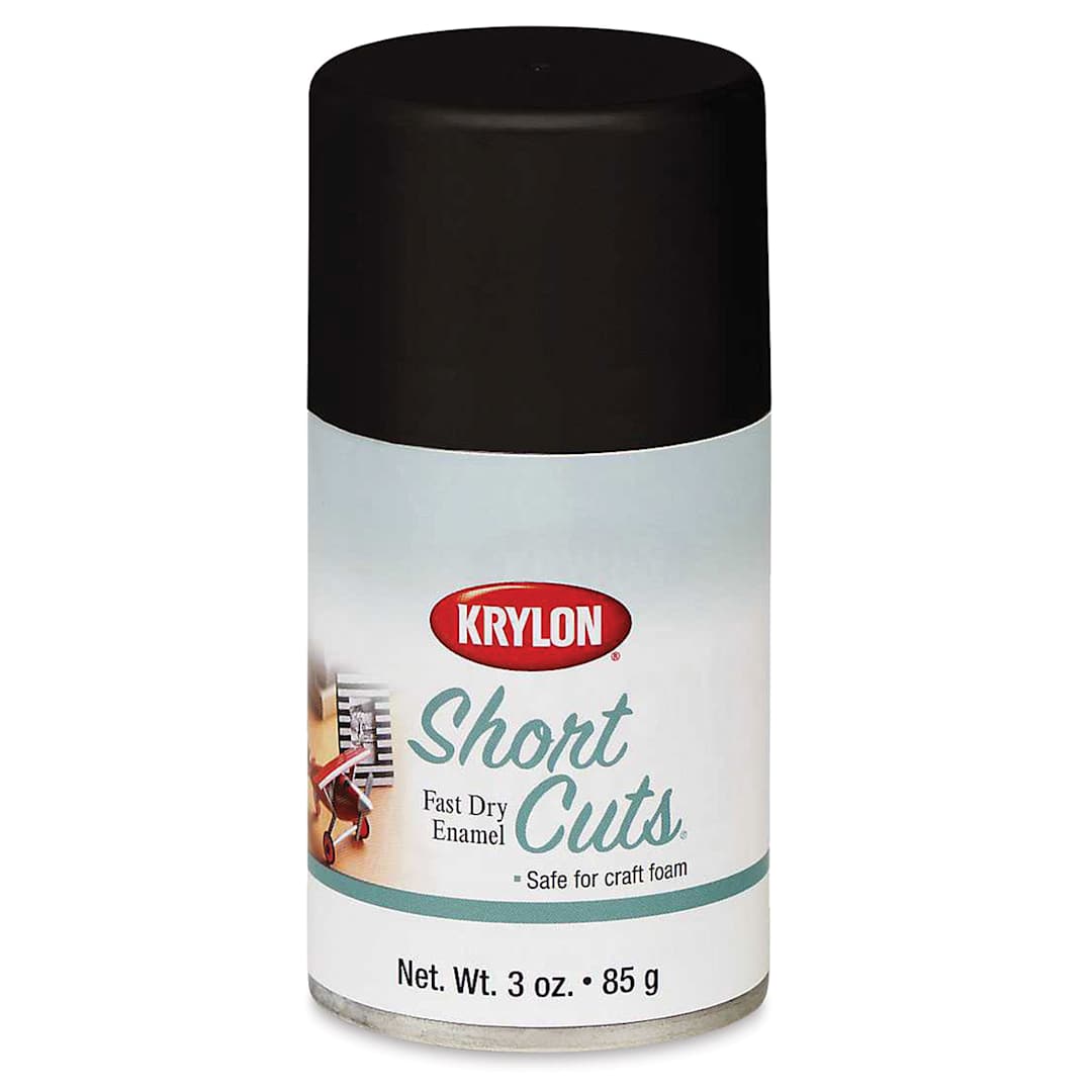 Open in modal - Krylon Short Cuts Spray Paint - Black (Flat), 3 oz