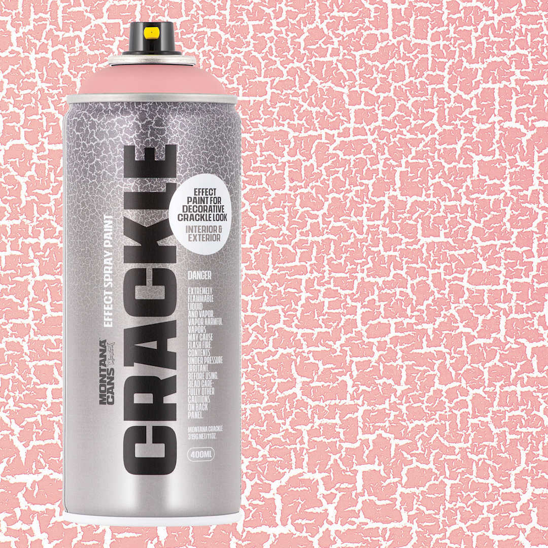 Open in modal - Montana Crackle Effect Spray - Begonia Pink, can and swatch