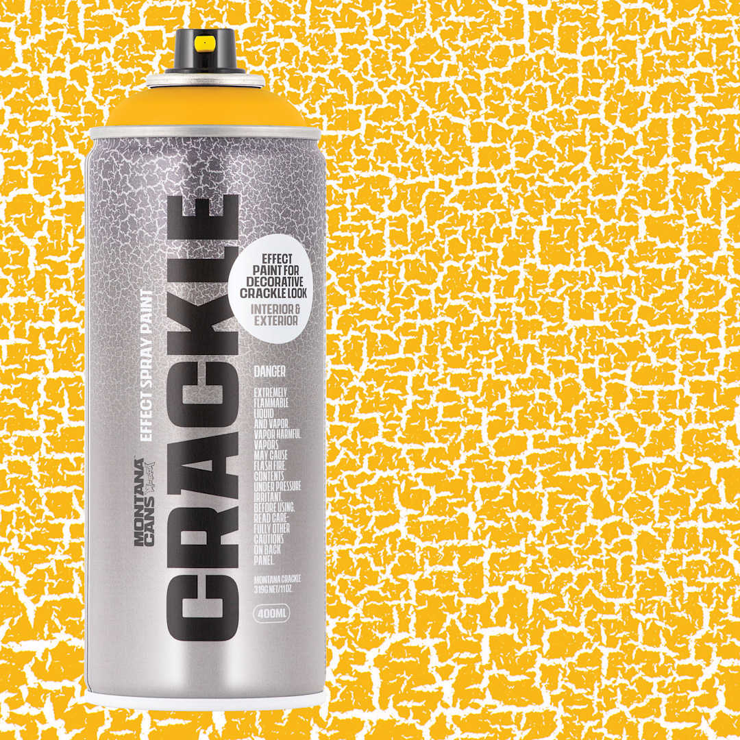 Open in modal - Montana Crackle Effect Spray - Yellow Cab, can and swatch