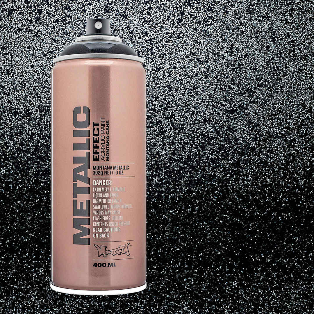 Open in modal - Montana Metallic Effect Spray Paint - Black and swatch