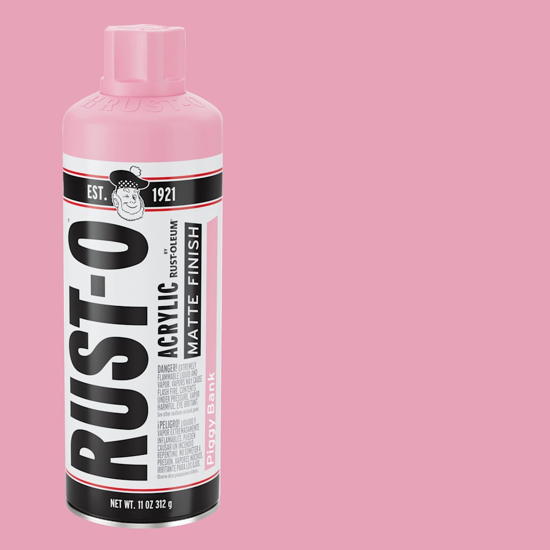 Open in modal - Rust-Oleum Rust-O Artist Acrylic Spray Paint - Piggy Bank, Can and Swatch