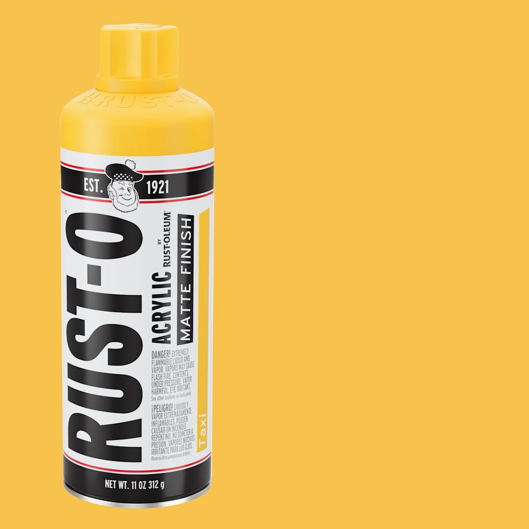 Open in modal - Rust-Oleum Rust-O Artist Acrylic Spray Paint - Taxi, Can and Swatch