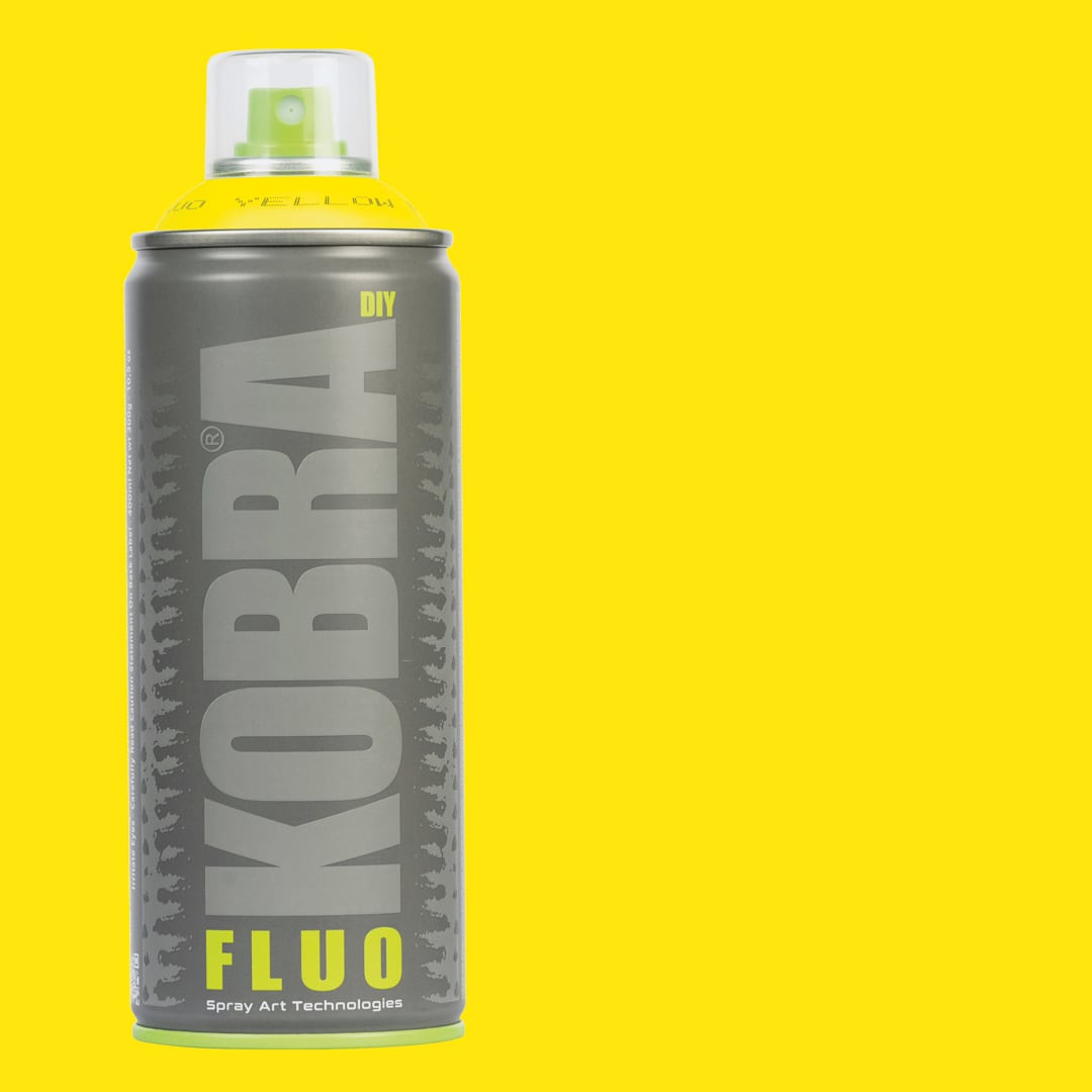Open in modal - Kobra DIY Spray Paint - Fluo Yellow, 400 ml, Can with swatch