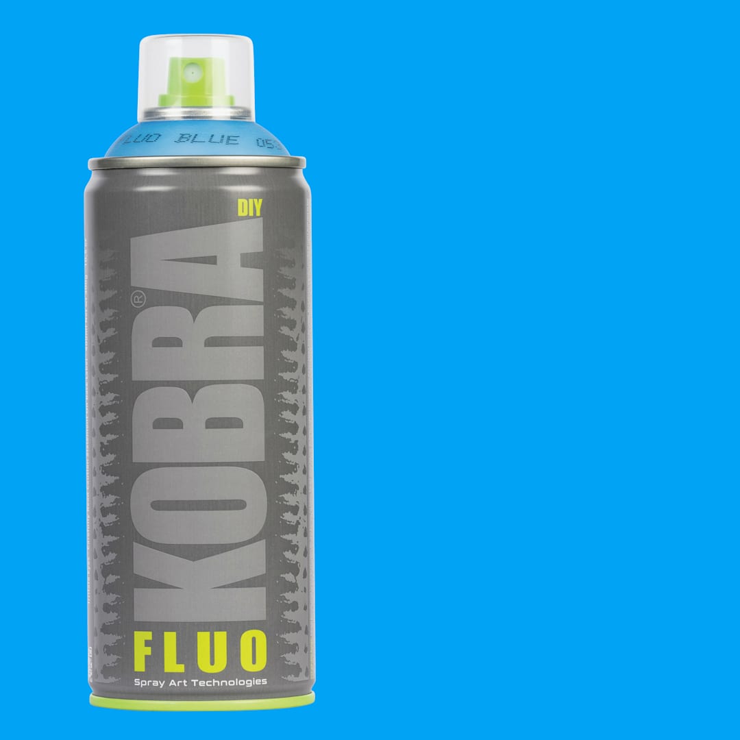 Open in modal - Kobra DIY Spray Paint - Fluo Blue, 400 ml, Can with swatch