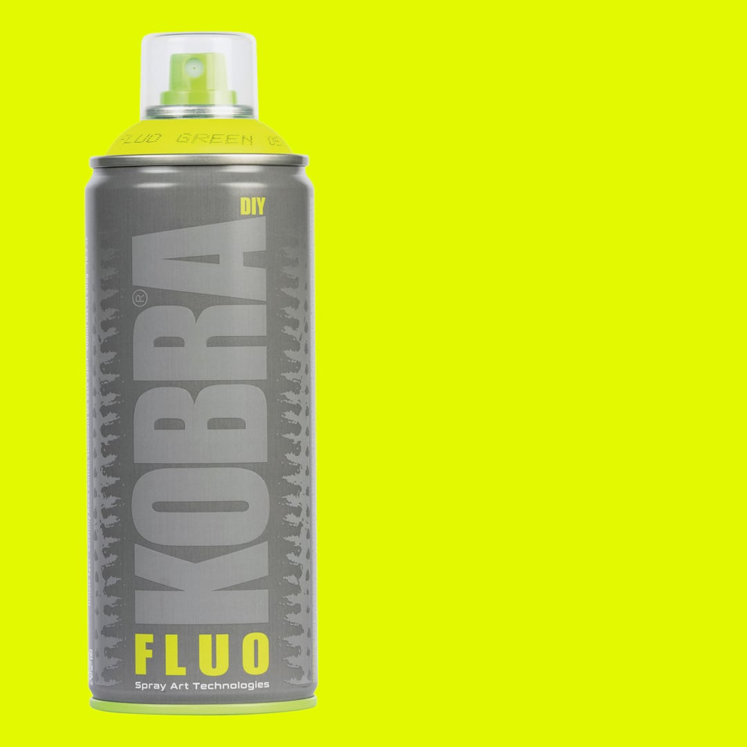 Open in modal - Kobra DIY Spray Paint - Fluo Green, 400 ml, Can with swatch