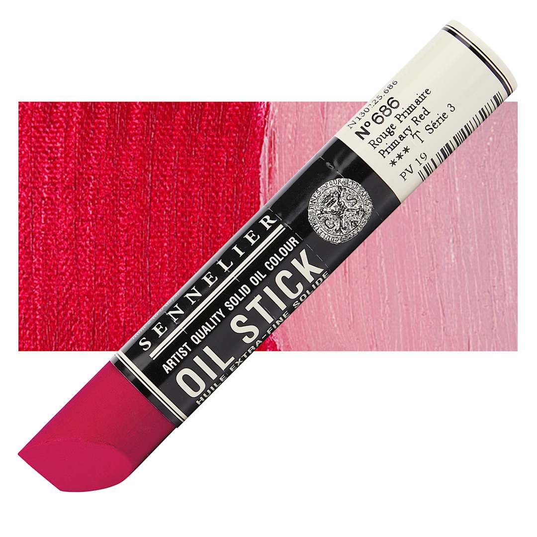 Open in modal - Sennelier Artists' Oil Stick - Primary Red 38 ml stick and swatch