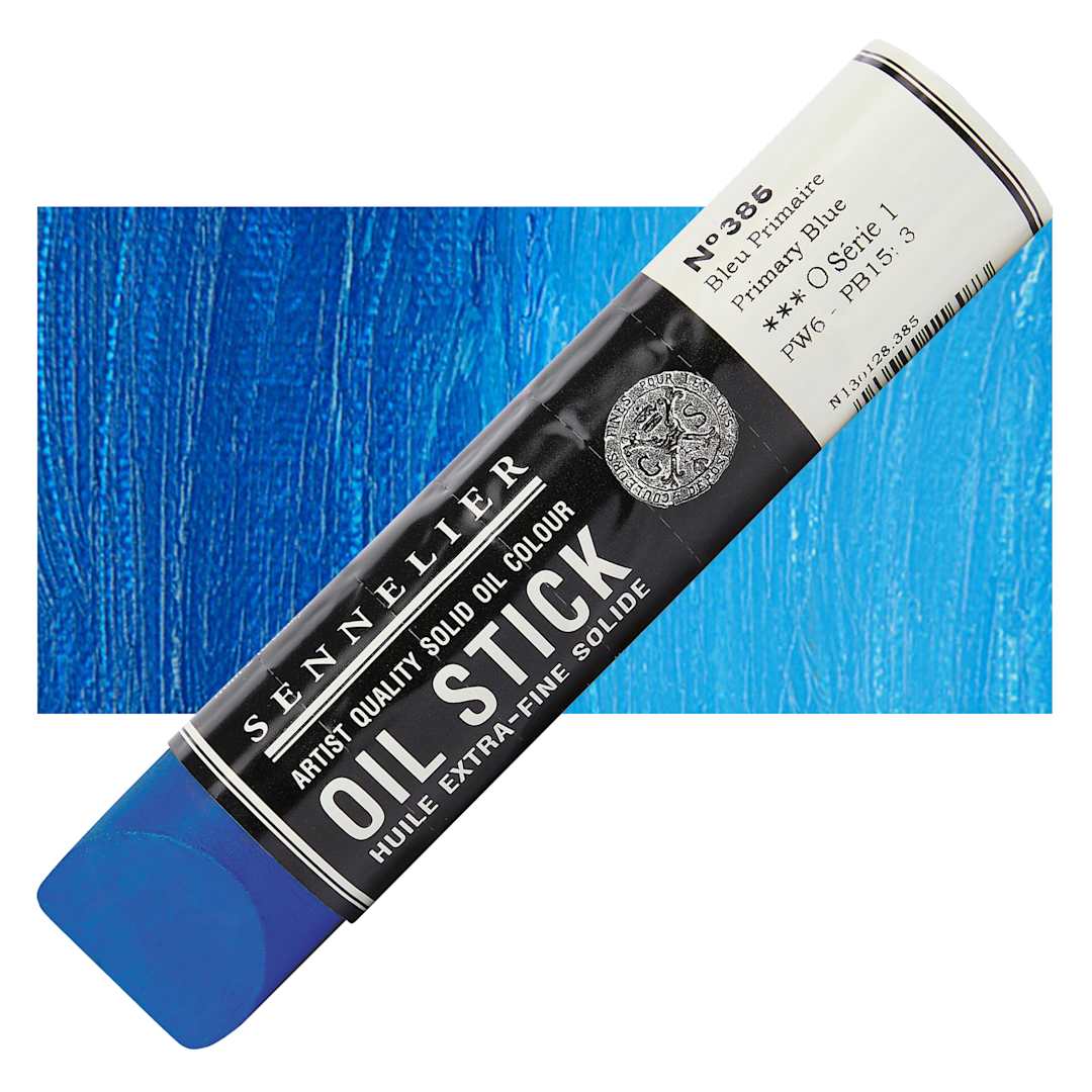 Open in modal - Sennelier Artists' Oil Stick - Primary Blue, 96 ml stick and swatch