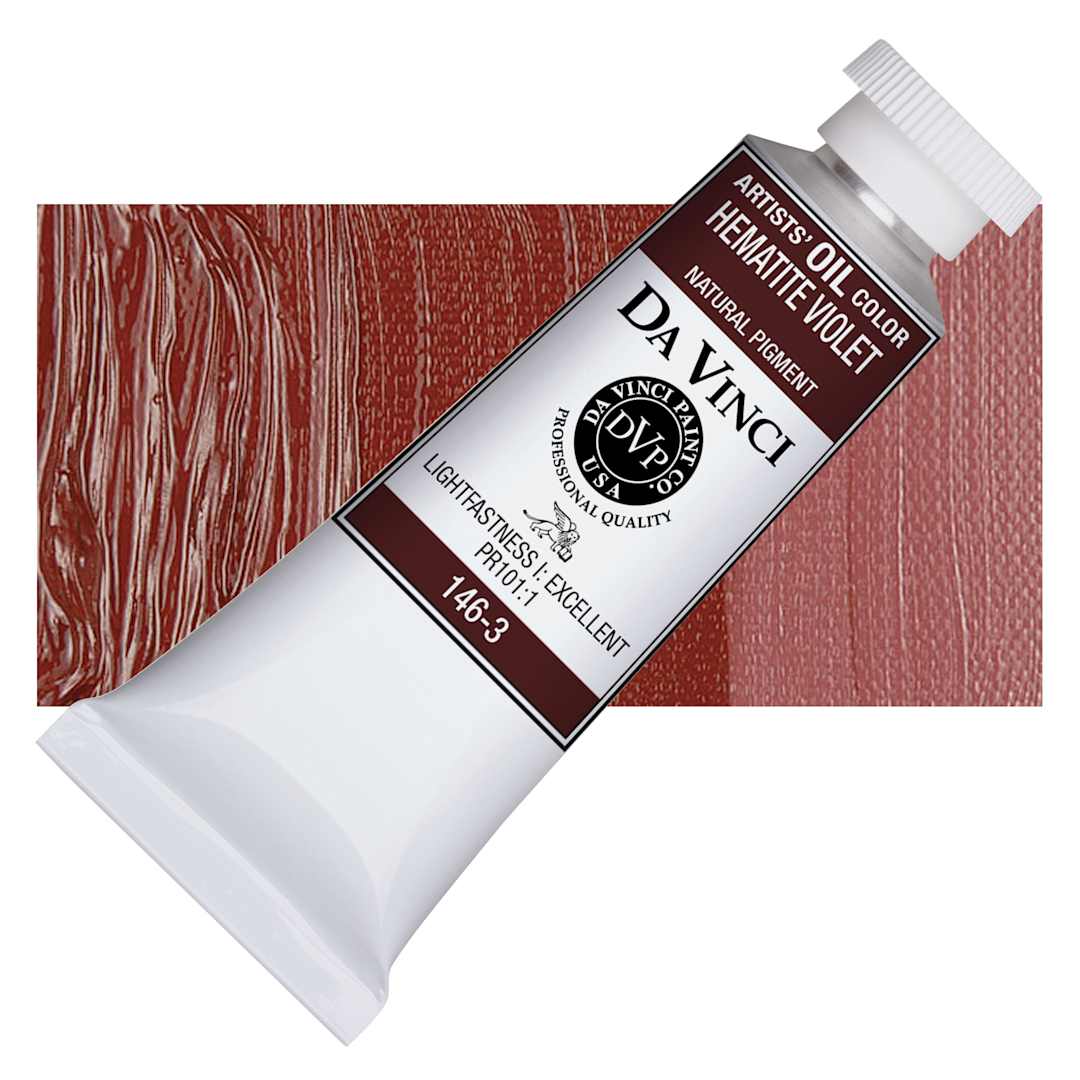 Open in modal - Da Vinci Artists' Oil Color - Hematite Violet, 37 ml Tube and swatch